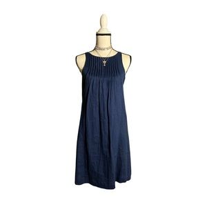 Vineyard Vines Women’s Sleeveless Pintuck Midi Swing Dress Navy 00 NWT